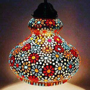 Glass Handcrafted Mosaic Decorated Wall Lamp