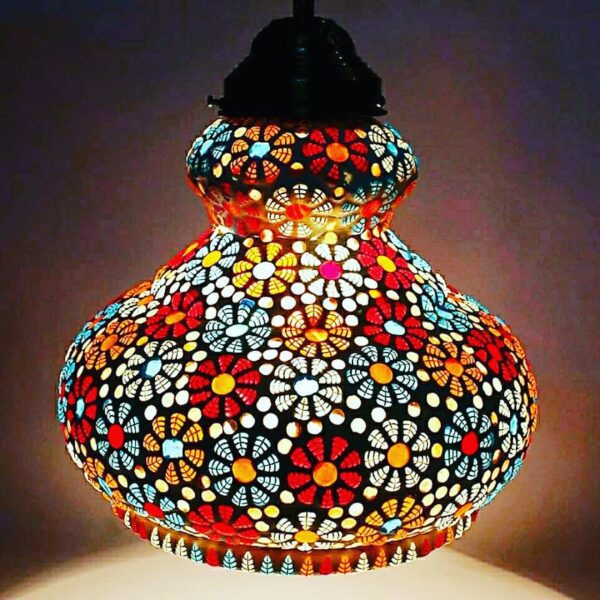 Glass Handcrafted Mosaic Decorated Wall Lamp