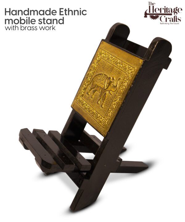 Handmade Ethinic Mobile Stand With Brass Work (1)