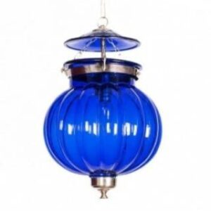 Melon Shape Blue Hanging Lamp