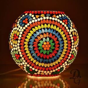 Oval Shape Glass Mosaic Table Lamp